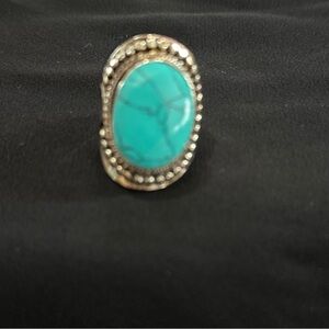 Turquoise Statement Ring size 8 adjustable
